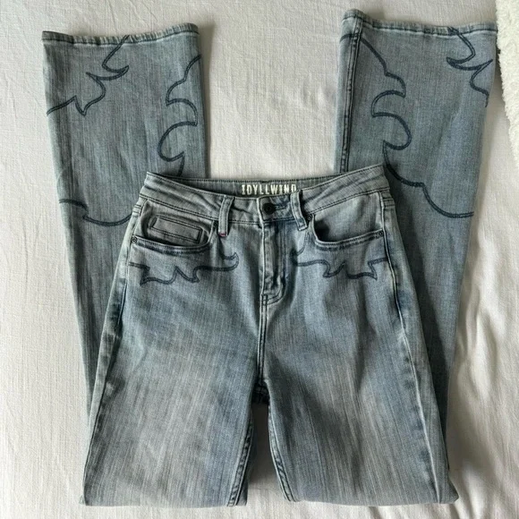 IDYLLWIND WOMEN'S DARBI HIGH RISIN WESTERN STITCHED FLARE JEANS - Picture 2 of 5